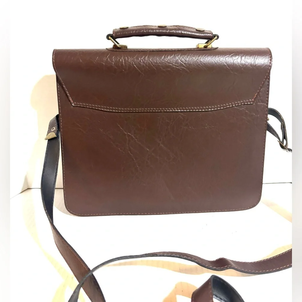 Feranda unisex Classic Brown PVC leather Men's Bag